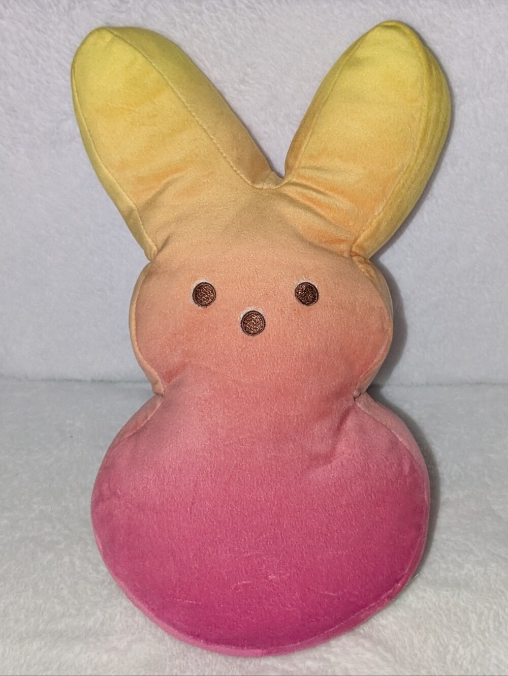 PEEPS Plush Bunny 15” Yellow Pink Ombre Rainbow Easter Stuffed Animal